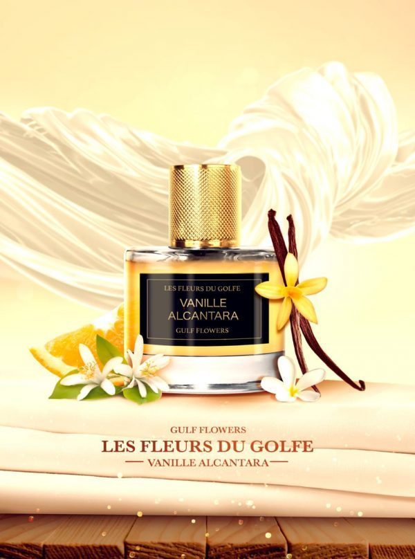 Le parfum Vanille Alcantara avec une gousse de vanille, agrumes et fleurs