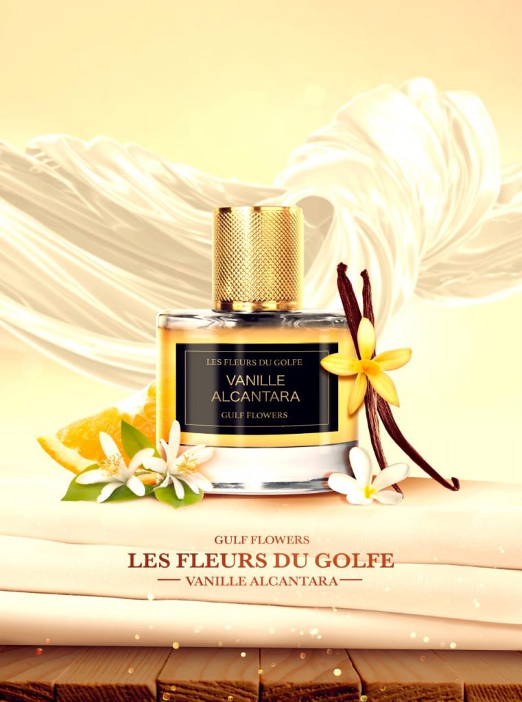 The perfume Vanille Alcantara with vanilla, oranges and flowers