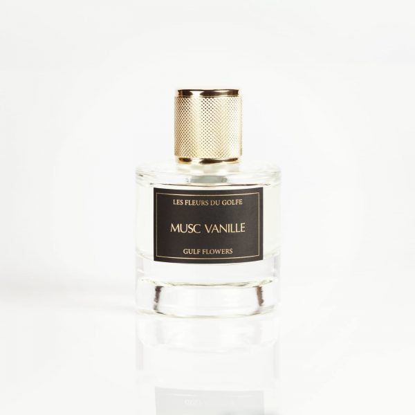 Parfum Musc Vanille des fleurs du golfe sur fond blanc