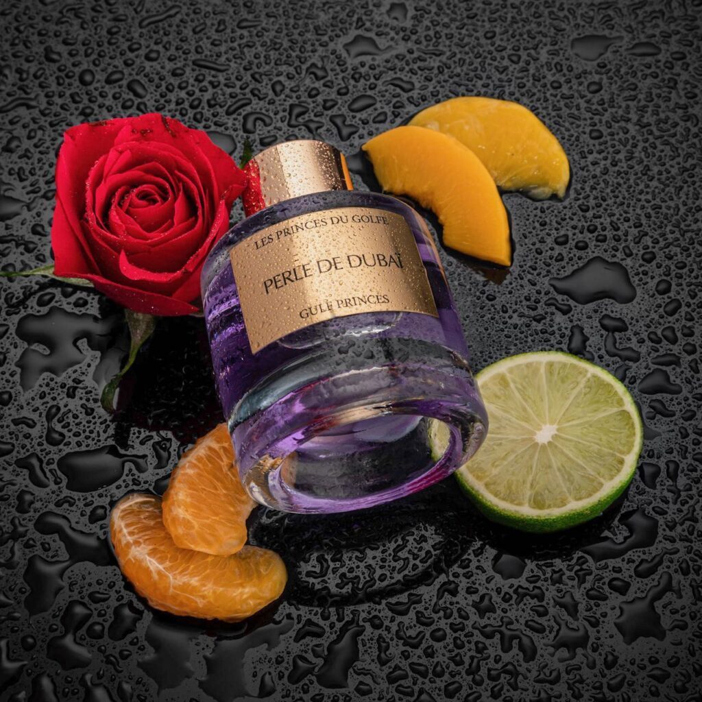 Parfum perle de Dubaï sur rose, mandarine et bergamote