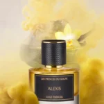 Parfum à l'ambre dans une fumée de vanille
